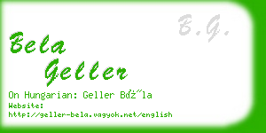 bela geller business card